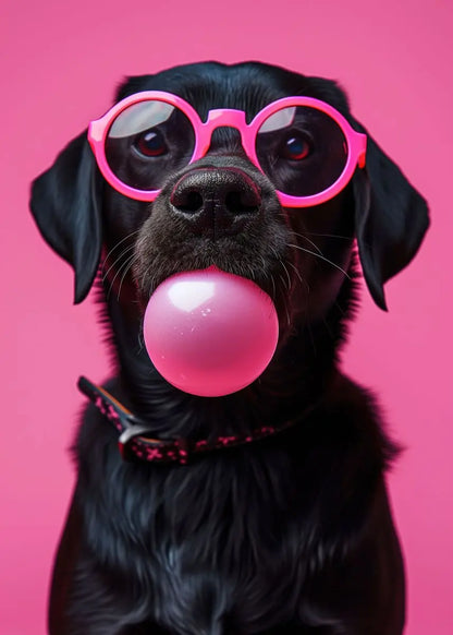 Colorful Dog Sunglasses Canvas Wall Art - DARK GRAY / 20x30cm No Frame - Posters