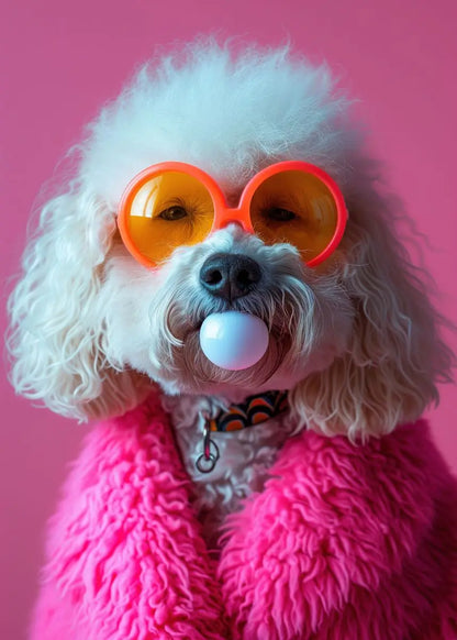 Colorful Dog Sunglasses Canvas Wall Art - Yellow / 20x30cm No Frame - Posters