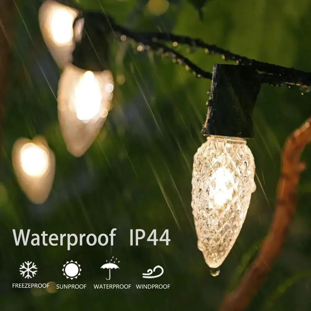 Clear faceted glass led bulb with black base from Decorbites colorful led bulb pack for outdoor Christmas lighting