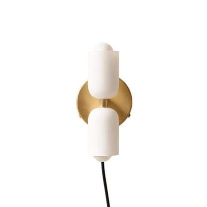 Colorful Modern Wall Sconce - Gold / White / Plug