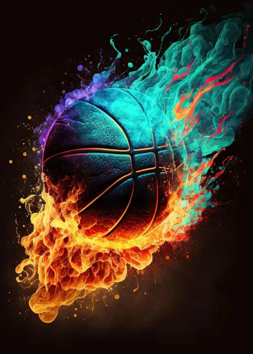 Colorful Nordic Basketball Sports Posters for Boys - Q / 30X40cm No Framed - Posters