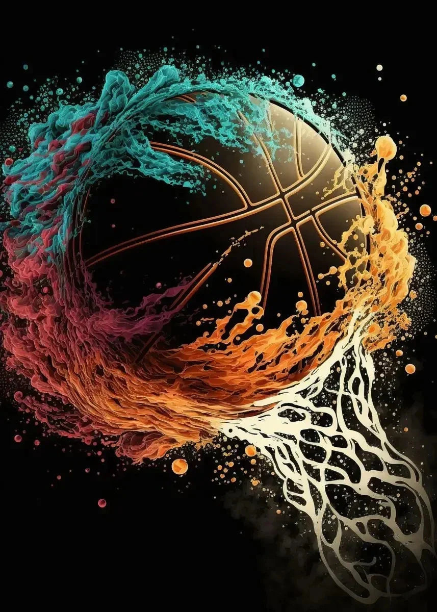 Colorful Nordic Basketball Sports Posters for Boys - E / 30X40cm No Framed - Posters