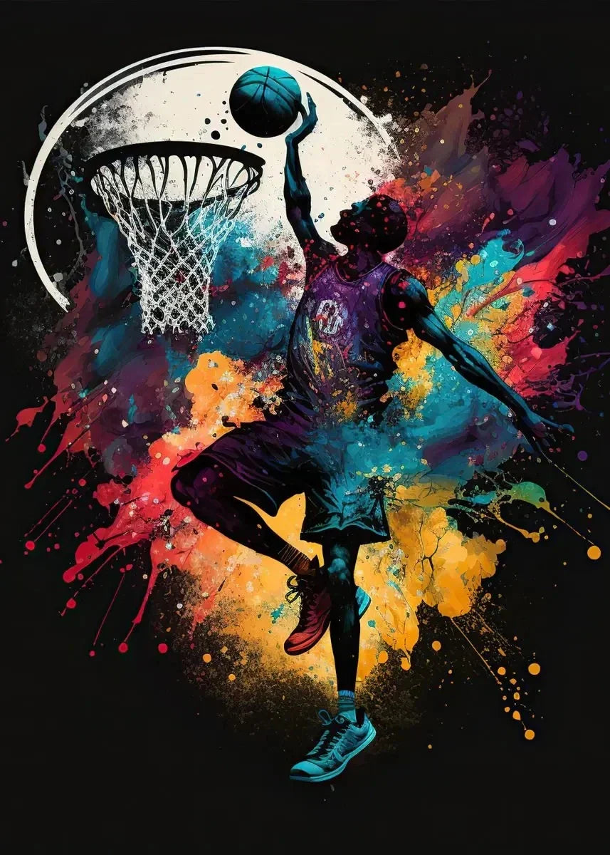Colorful Nordic Basketball Sports Posters for Boys - C / 30X40cm No Framed - Posters