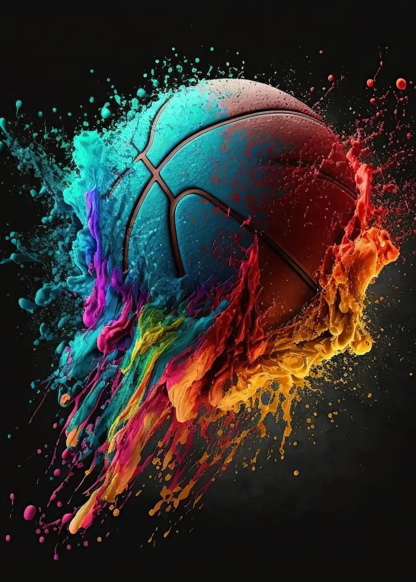 Colorful Nordic Basketball Sports Posters for Boys - S / 30X40cm No Framed - Posters