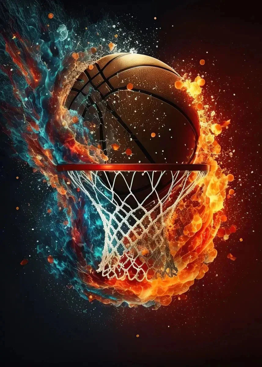 Colorful Nordic Basketball Sports Posters for Boys - M / 30X40cm No Framed - Posters