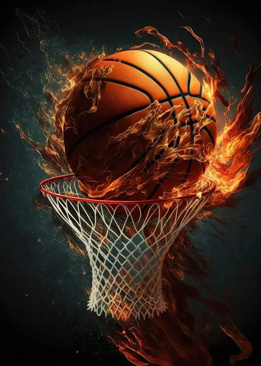 Colorful Nordic Basketball Sports Posters for Boys - F / 30X40cm No Framed - Posters