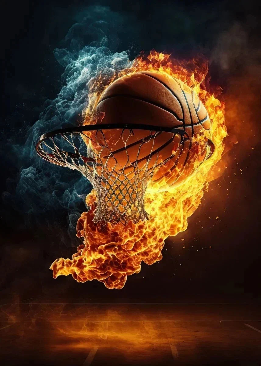 Colorful Nordic Basketball Sports Posters for Boys - J / 30X40cm No Framed - Posters