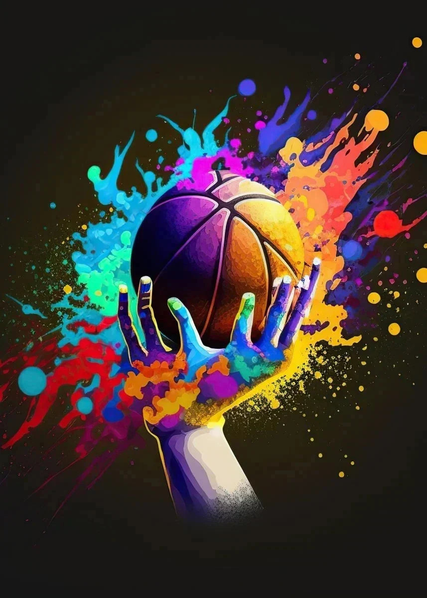 Colorful Nordic Basketball Sports Posters for Boys - A / 30X40cm No Framed - Posters