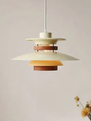 Cream and warm amber layered umbrella led chandeliers with wooden accents by decorbites colorful umbrella for living rooms
