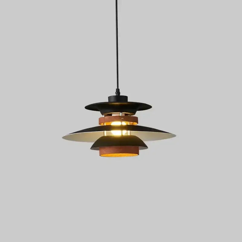 Black and brass layered pendant light with modern tiered design for decorbites colorful umbrella led chandeliers cream and amber living room