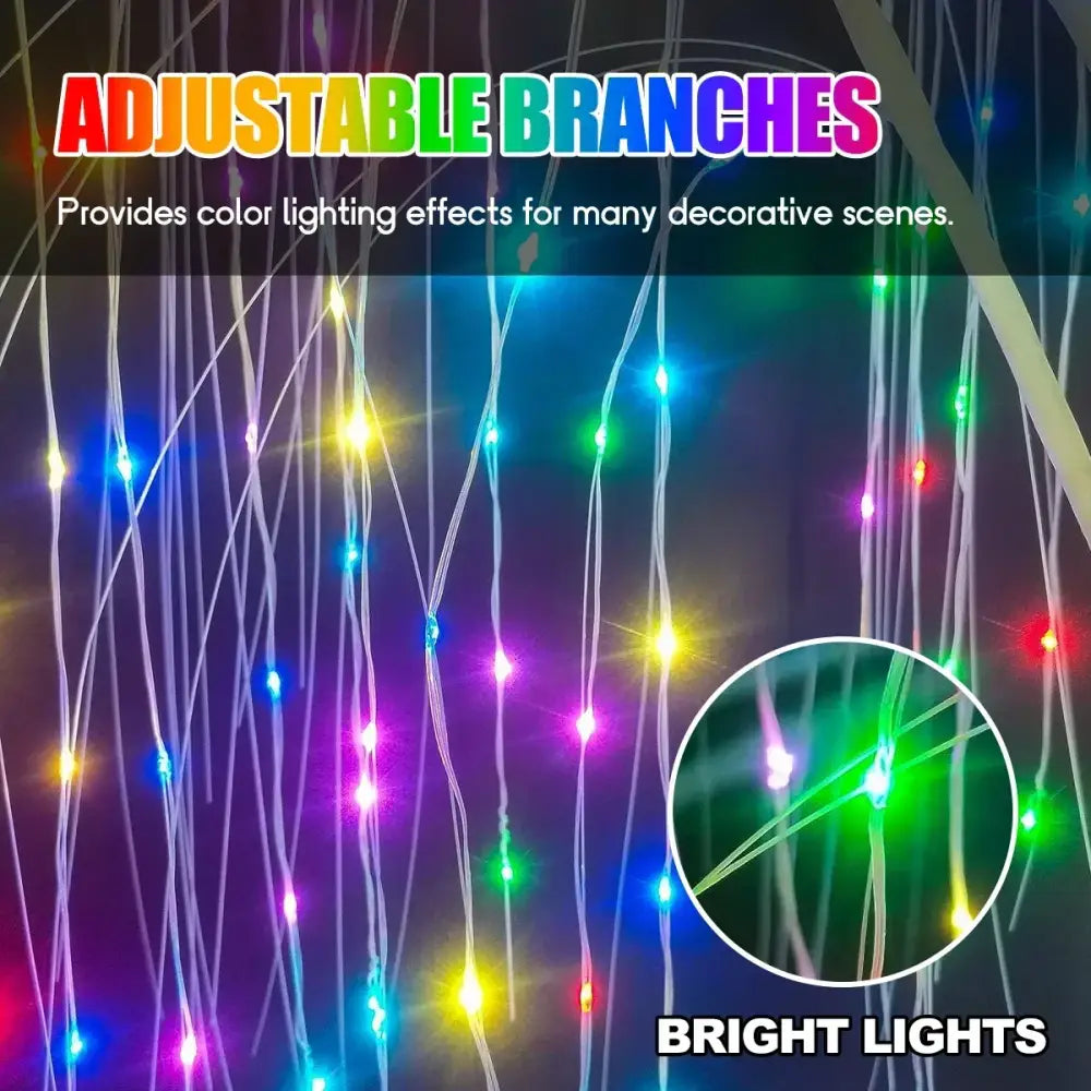 Decorbites colorful willow tree light with adjustable branches and bright rainbow-colored LED bulbs for living room decor