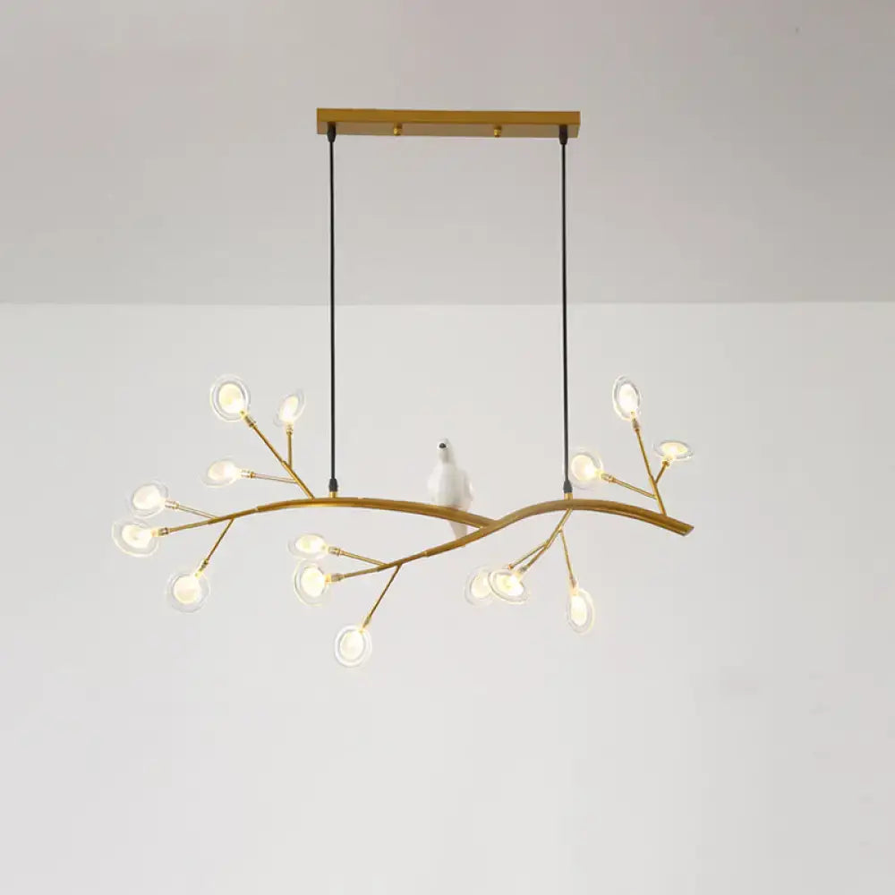 Decorbites contemporary gold black acrylic led pendant light with bird decoration for 220v-240v dining room use