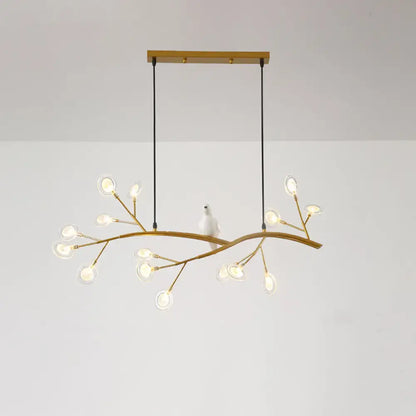 Decorbites contemporary gold black acrylic led pendant light with bird decoration for 220v-240v dining room use