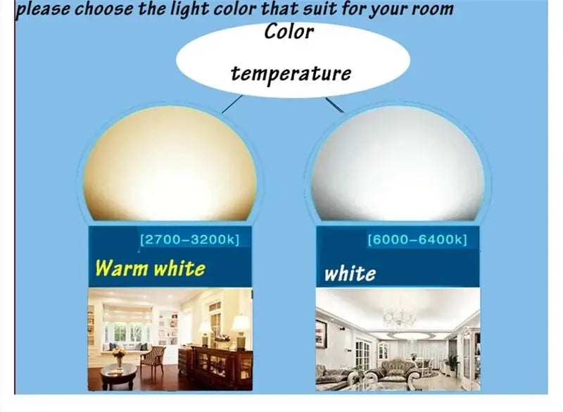 Warm white and cool white led bulbs showcasing color temperature options for decorbites™ contemporary crystal chandelier