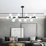 Modern black metal chandelier with clear glass globe bulbs decorbites™ 16 heads ceiling light for living room