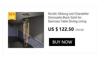 Decorbites™ contemporary led chandelier in black and gold with geometric design for dining room long hose led lighting