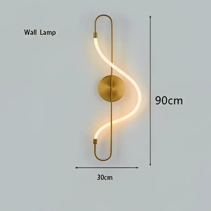 Gold-toned decorbites™ contemporary led chandelier with sleek curved long hose led design for dining room lighting
