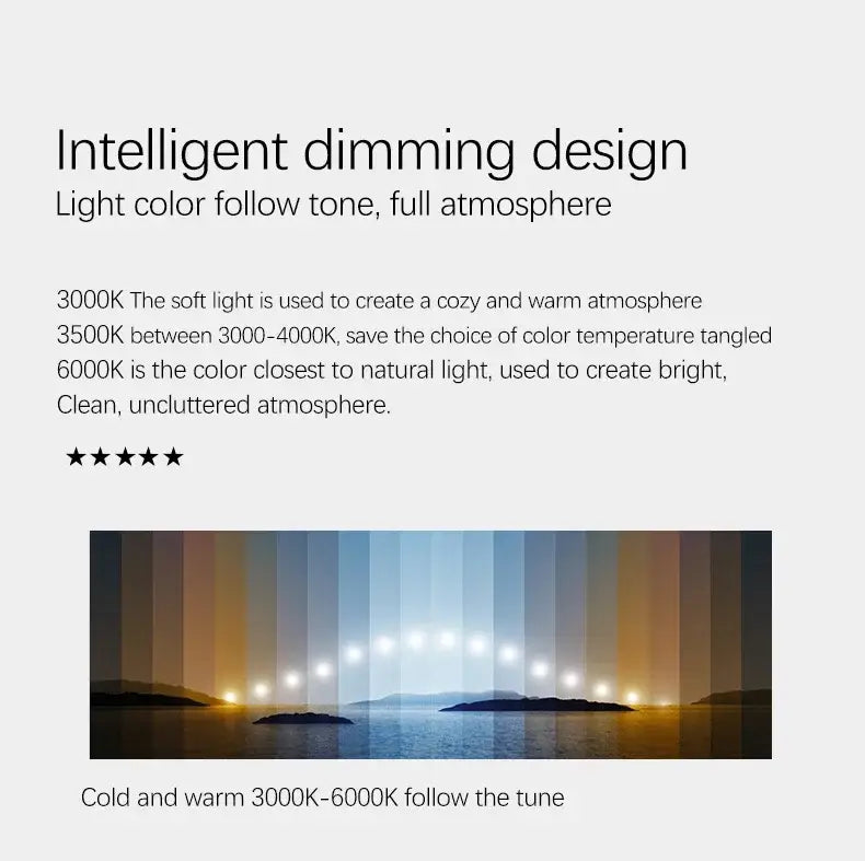 DecorBites™ contemporary led glass ceiling chandelier with sleek adjustable color temperature led light strip for ambiance