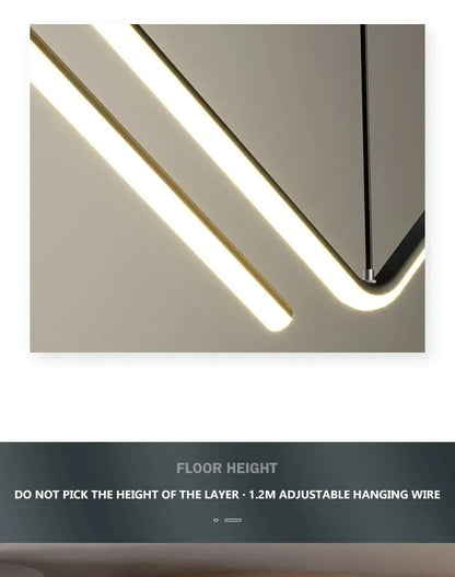 DecorBites™ contemporary led pendant lights 2-head 90cm with warm white illuminated minimalist linear bars