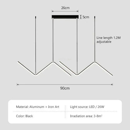 Decorbites™ contemporary black led pendant lights with sleek aluminum iron design and adjustable 1.2 meter line