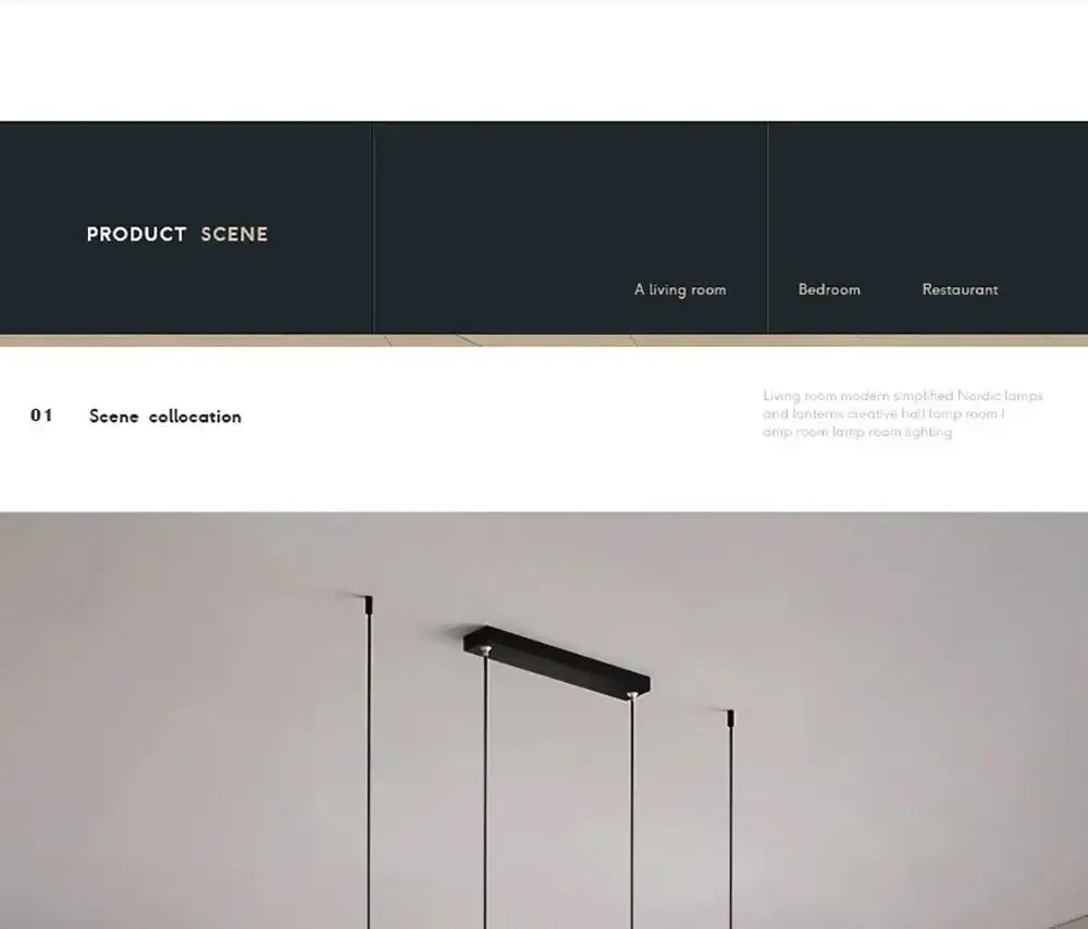 Black rectangular DecorBites™ contemporary led pendant lights with sleek minimalist design and 2-head 90cm length
