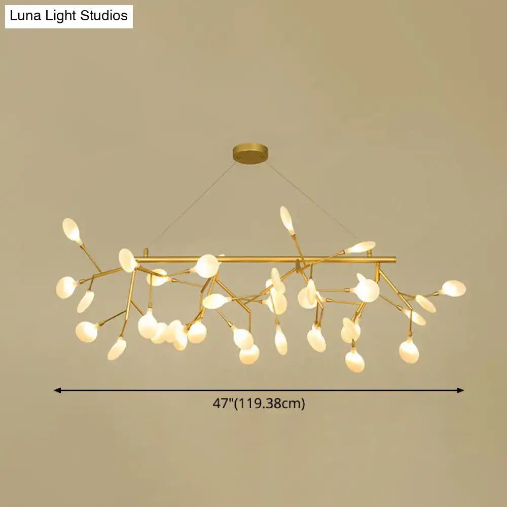 Gold-toned decorbites metal pendant with round canopy and frosted glass globe shades for contemporary bedroom lighting