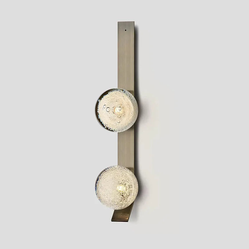 Contemporary Wall Light - Brushed Gold / Double Globe
