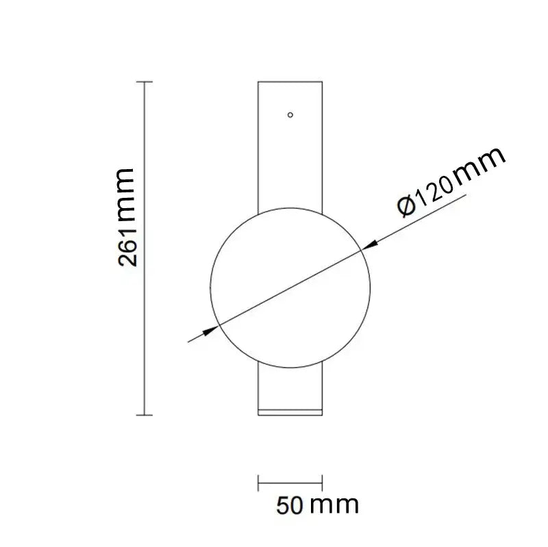 Decorbites™ contemporary wall light minimalist circular wall light with rectangular stem 120mm diameter wall light
