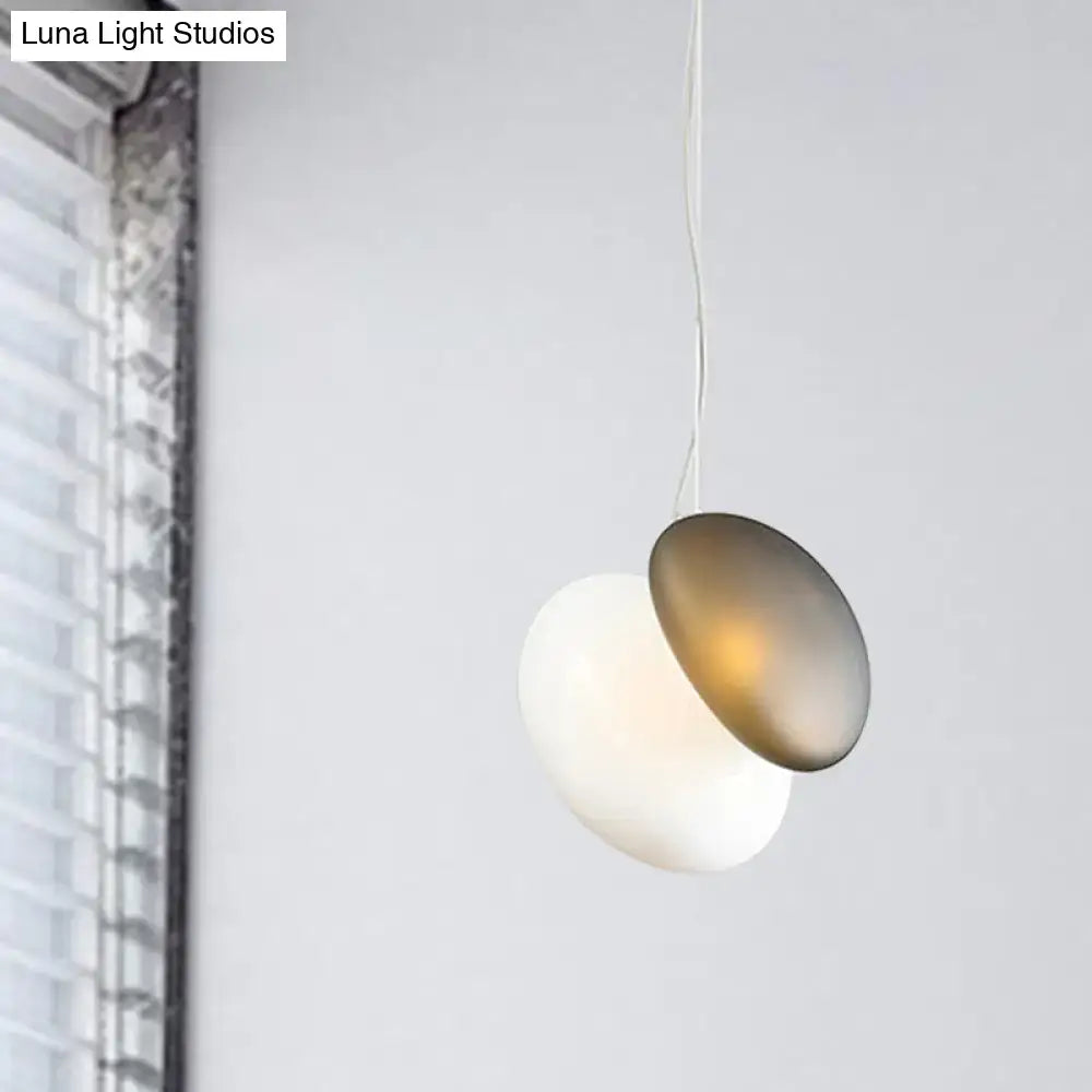 Modern decorbites™ pendant light with white glass stacked shades in opaque white and translucent bronze for dining room ceiling 220v-240v 110v-120v