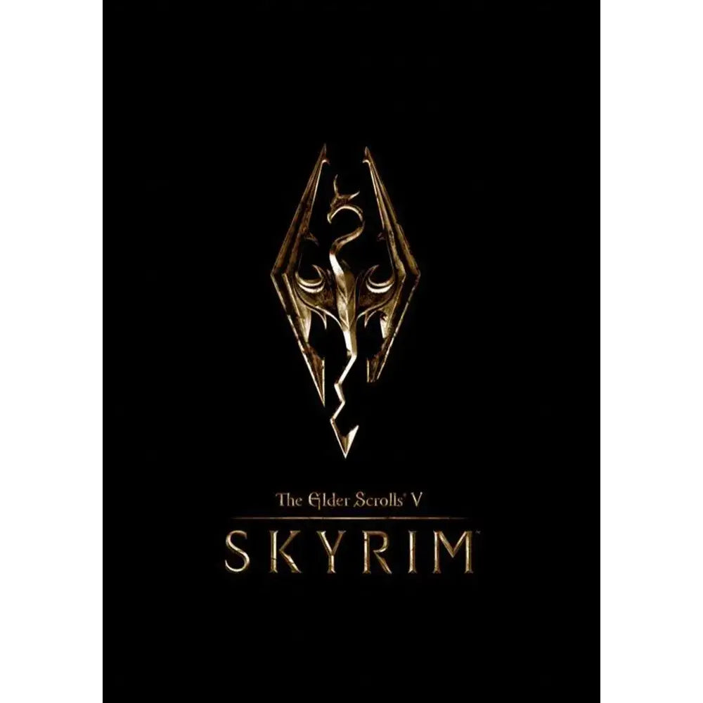 Golden intricately designed dragonhead emblem with metallic finish featured in decorbites cool l-linkin band poster wall art