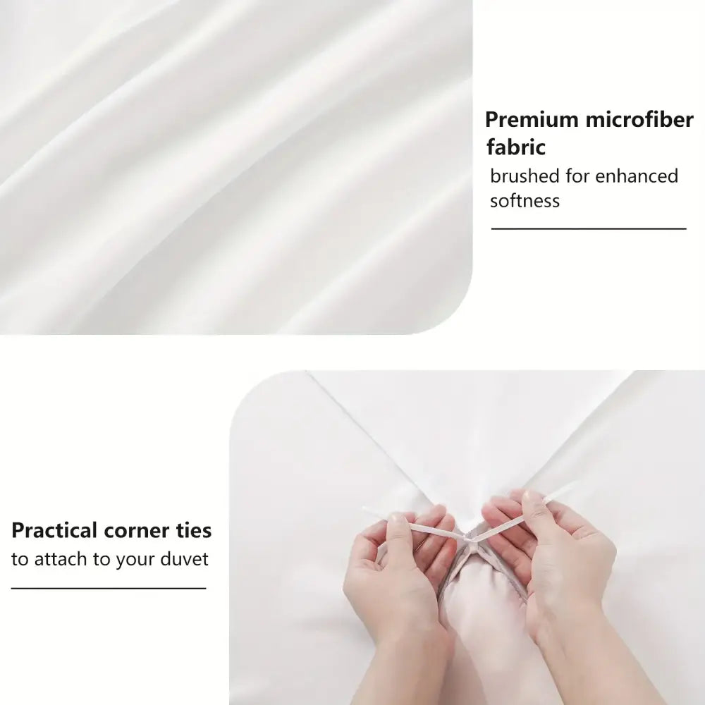 White duvet cover set made of premium brushed microfiber fabric for enhanced softness in decorbites cooling summer cotton duvet