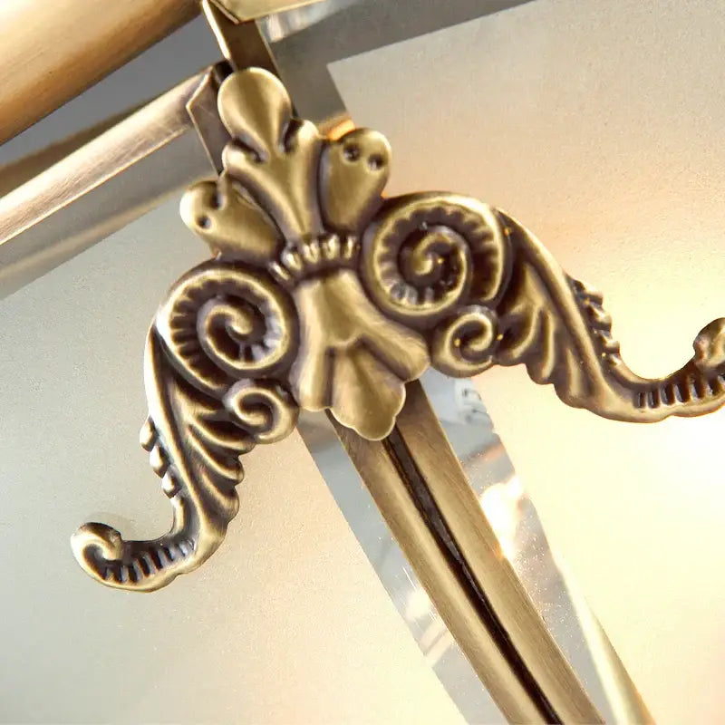 Antique brass ornate curtain rod holder with intricate scrollwork and leaf motifs for decorbites copper ceiling light