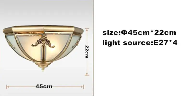 Antique brass ornate scrollwork copper ceiling light with a curved glass shade for balcony decor by decorbites copper ceiling