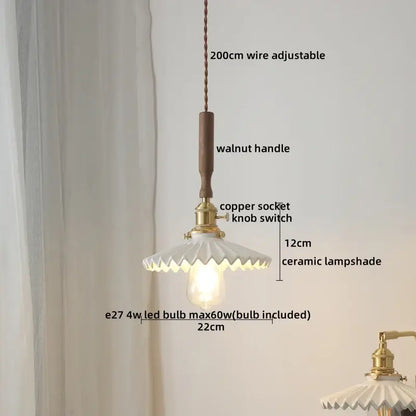 Decorbites™ Kupfer-Keramik-LED-Hängeleuchte mit Drehschalter - 4-W-Glühbirne & Lamparas Colgante