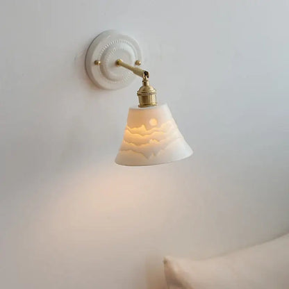 Decorbites™ Kupfer-Keramik-LED-Wandleuchte mit Zugschalter für Treppenhaus und Wohnzimmer