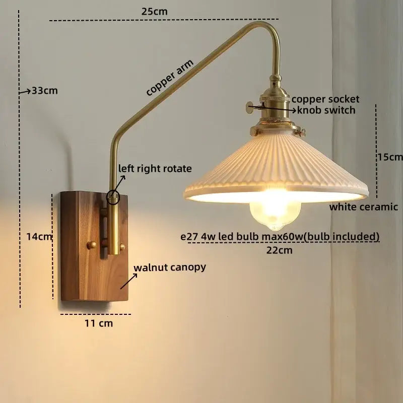 DecorBites™ Copper Ceramic LED Wall Lamps Modern Style for Bedroom Living Room Bar