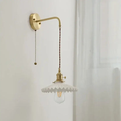Decorbites™ Kupfer-Keramik-LED-Wandleuchte mit Zugschalter für modernes Schlafzimmerlampen