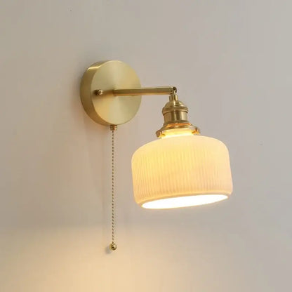 Decorbites™ Kupfer-Keramik-Wandleuchte mit Zugschalter LED-Wandleuchte