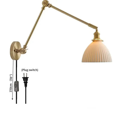 Decorbites™ Kupfer-Keramik-Wandleuchte mit Zugschalter LED-Wandleuchte