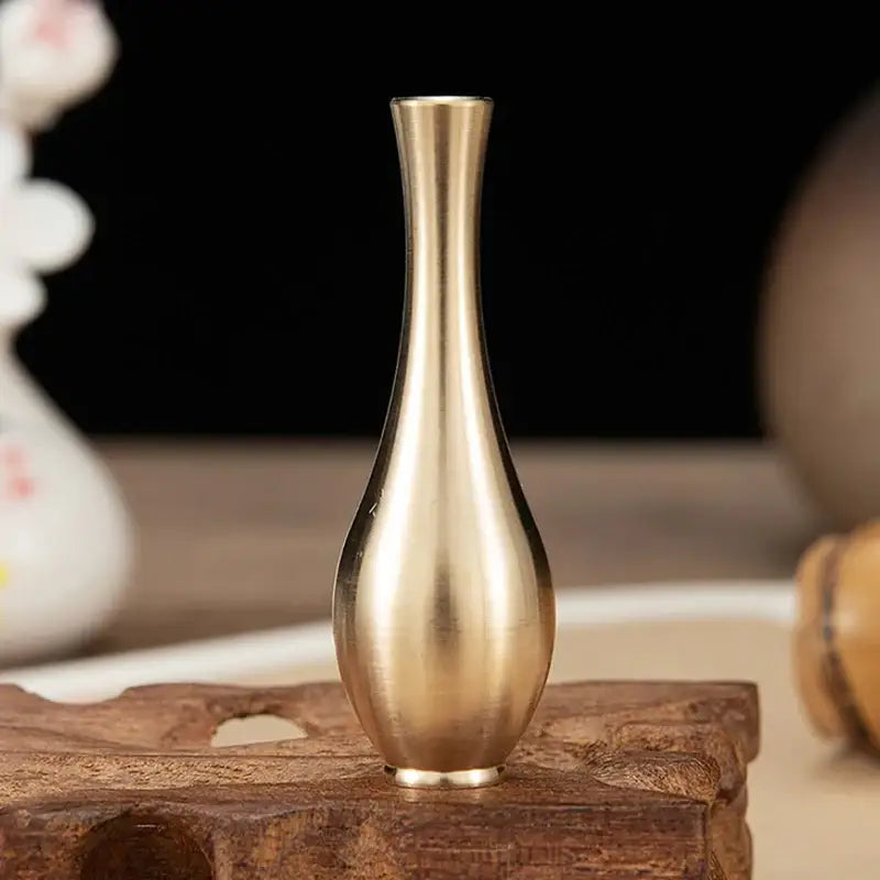 DecorBites™ copper gold tall vase with sleek slender design and smooth reflective surface for elegant home decor