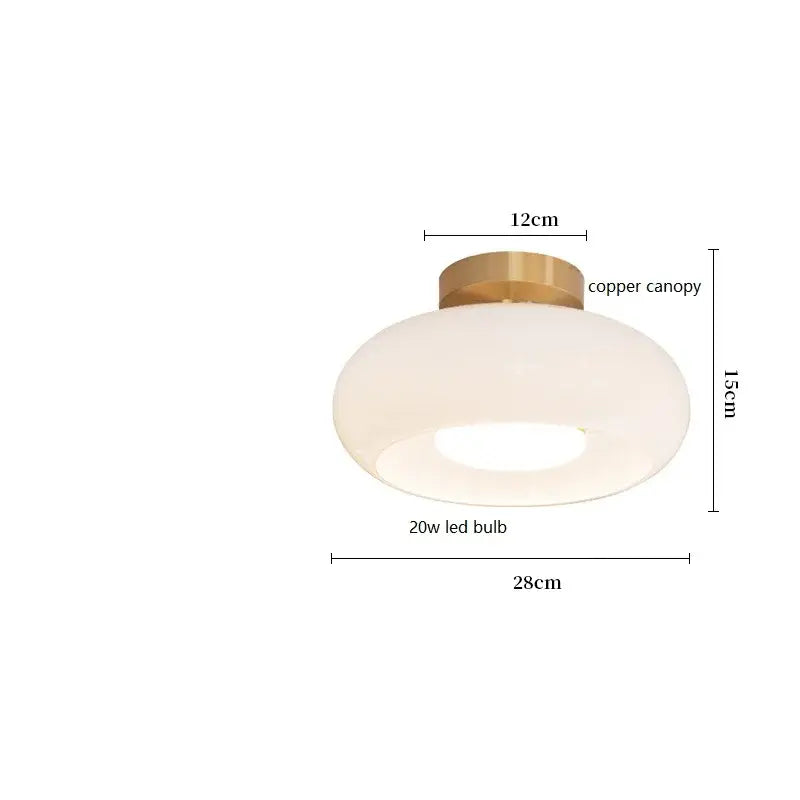 Modern minimalist copper pendant light with frosted glass dome and integrated 20w led bulb by decorbites
