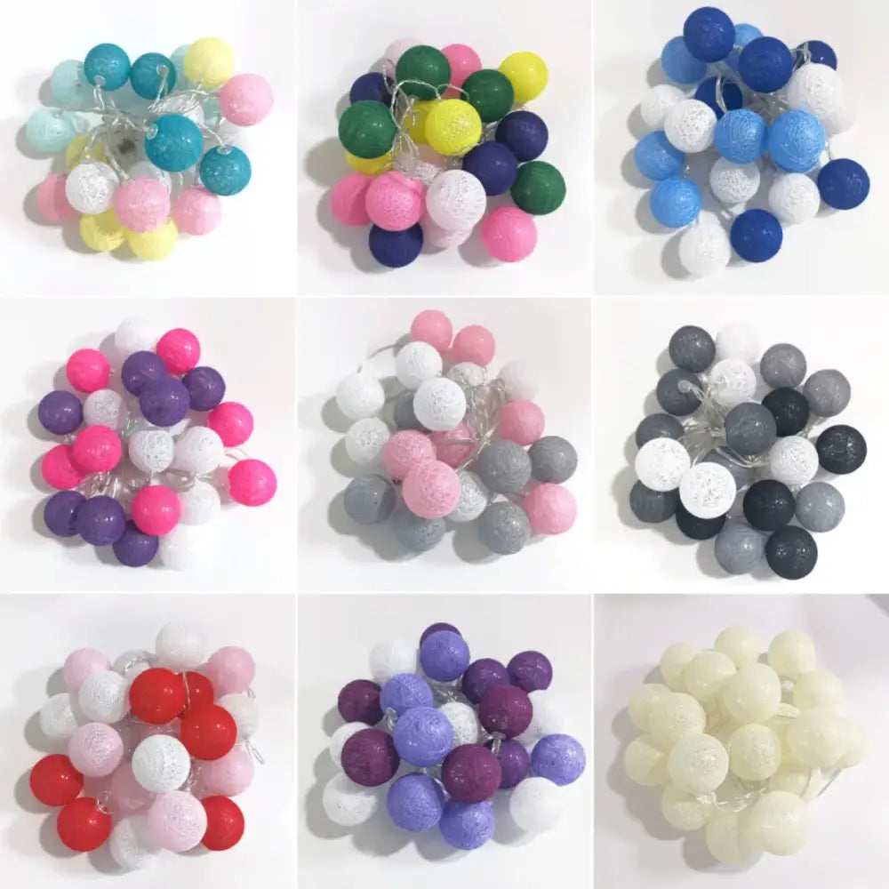 Colorful pastel and vibrant fabric-finish cotton garland led string lights for home decor by DecorBites