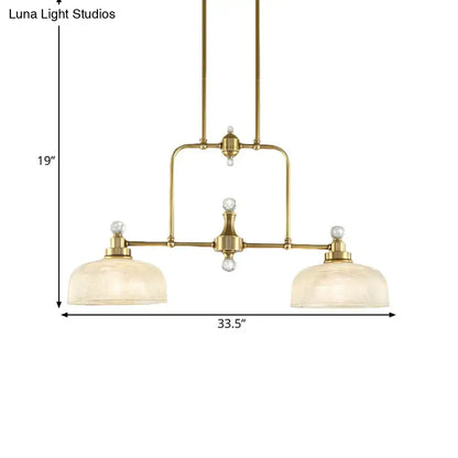 Decorbites country style gold island pendant light kit with brass finish, clear prismatic glass, and crystal accents