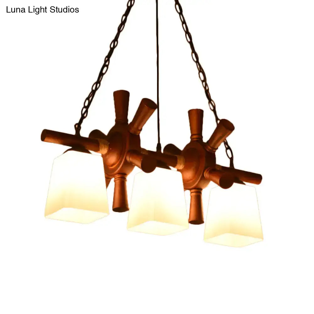 DecorBites countryside island pendant light with warm-toned brass nautical design, white glass shades, and e26 e27 bulbs