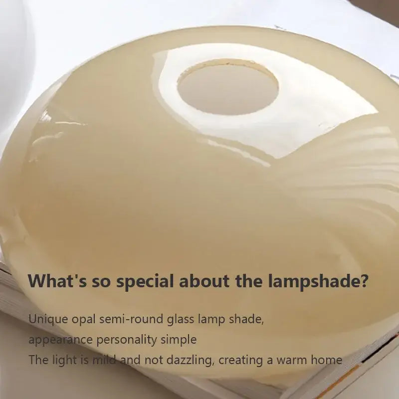 Decorbites cream glass oval pendant light with opal semi-round beige glass lampshade and chrome hardware for dining room