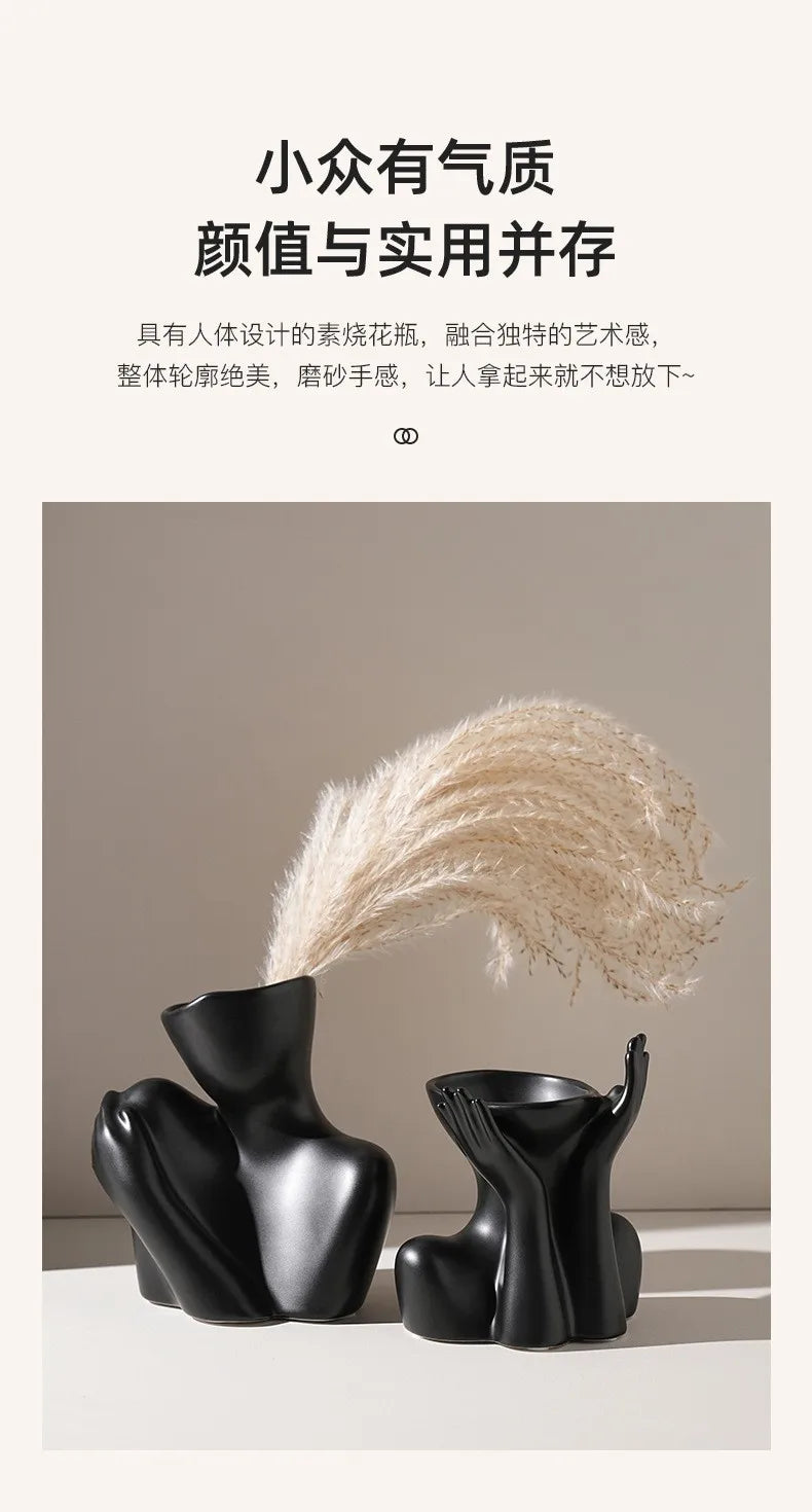 Creative Ceramic Human Vase for Home Decor - Vase