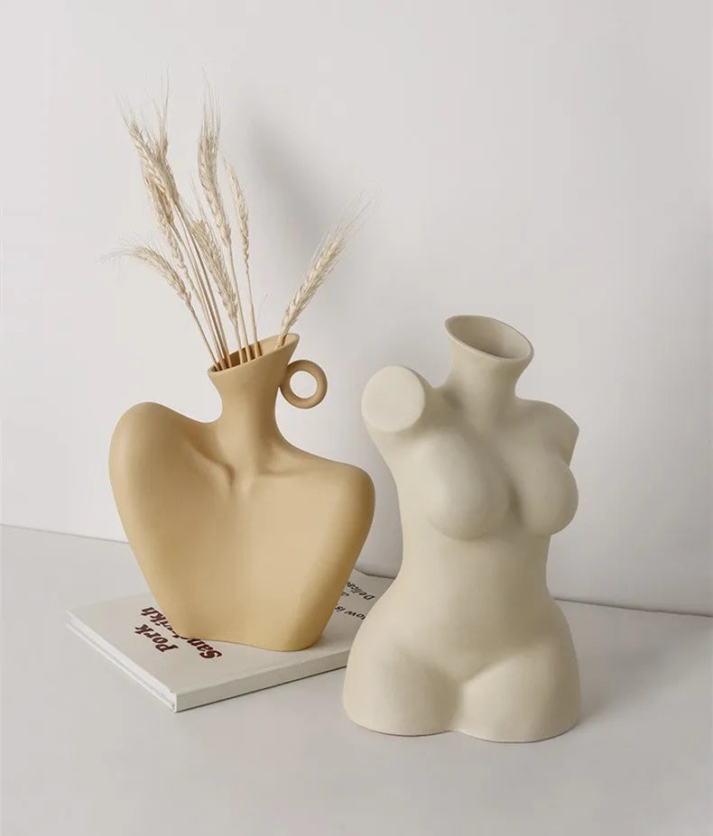 Creative Ceramic Human Vase for Home Decor - Vase