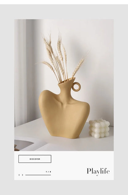 Creative Ceramic Human Vase for Home Decor - Vase