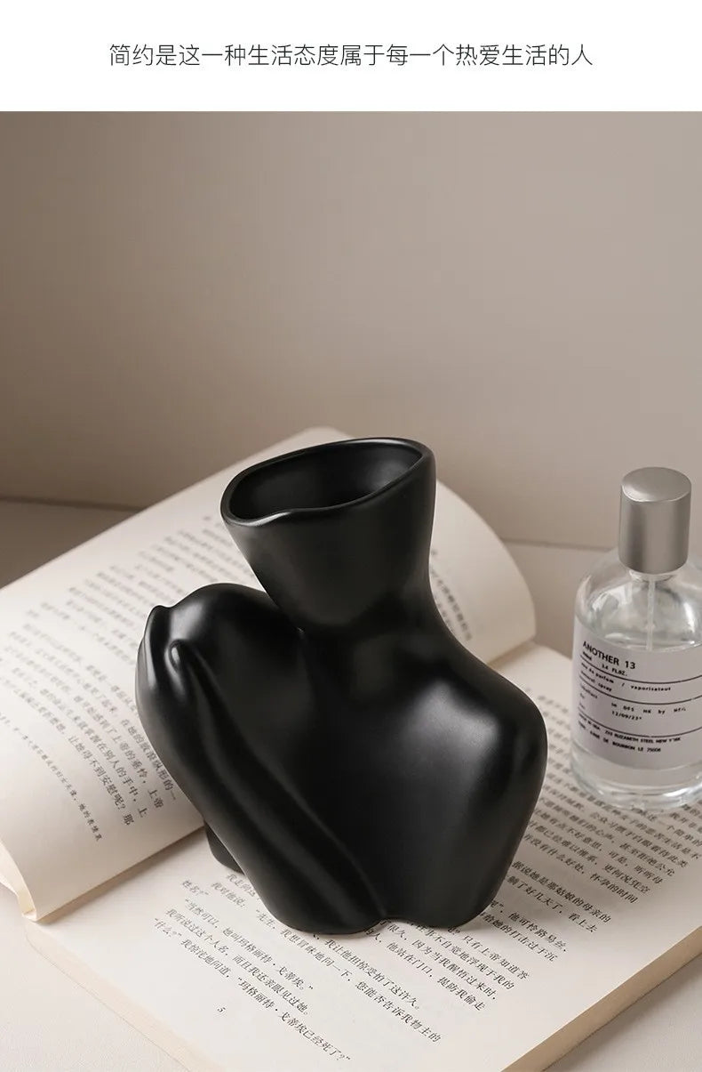 Creative Ceramic Human Vase for Home Decor - Vase