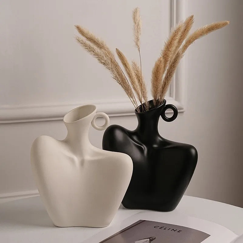 Creative Ceramic Human Vase for Home Decor - Vase
